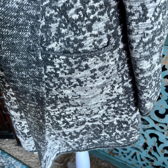 J Jill charcoal and smoky gray sophisticated hooded cardigan - Picture 3 of 5